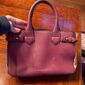 Burberry Plum Leather Satchel